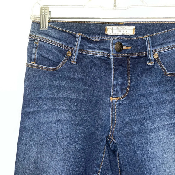 Free People Dark Wash Mid-rise Ankle Super Skinny Jeans 26 Women’s - Picture 2 of 13